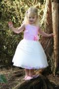 Flower girl dress TW0002BM - Flower girl dress pink ivory tulle taffeta Taubenweiss 1