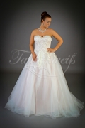 Wedding dress TW0012B - Wedding dress TW0012B light pink blush soft tulle wedding gown beadings 1