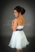 Wedding dress TW0014B - Wedding dress TW0014B short organza sweetheart neckline purple belt civil wedding 3