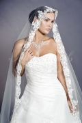 Wedding dress TW0021B - Wedding dress TW0021B organza embroidery beadings strapless train lace-up back 2