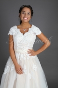 Wedding dress TW0042B - Wedding dress TW0042B Vintage lace A-line nude look blush no train 2