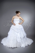 Wedding dress TW0047B - Wedding dress TW0047B princess taffeta silver edge beadings sparkling detachable train 1