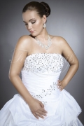 Wedding dress TW0047B - Wedding dress TW0047B princess taffeta silver edge beadings sparkling detachable train 2