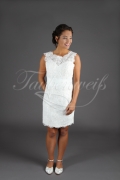 Wedding dress TW0074B - Wedding dress TW0074B short lace waist band civil wedding etui round neckline 1