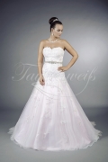Wedding dress TW0076B - Wedding dress TW0076B A-line pink tulle organza lace beadings crystals beaded waistband train 1