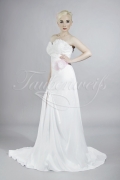 Wedding dress TW0103B - Wedding dress TW0103B taffeta strapless sweetheart beadings 3D flowers sylphlike leg slit train 1