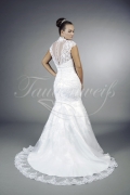 Wedding dress TW0107B - Wedding dress TW0107B mermaid lace tulle with bolero covered back cap sleeves train 3