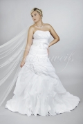 Wedding dress TW0119B - Wedding dress TW0119B fashionable A-line pleated skirt strapless buttons train 1