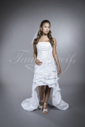 Wedding dress TW0184B - Wedding dress TW0184B taffeta front short back long strapless ruffles modest civil wedding 1