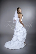 Wedding dress TW0184B - Wedding dress TW0184B taffeta front short back long strapless ruffles modest civil wedding 3