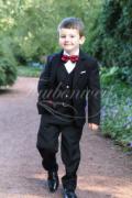 Suit for page boys TW0001BJ - Suit page boys elegant black red jacket pant vest bow tie 1