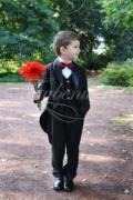 Tailcoat for page boys TW0002BJ - Tailcoat page boys elegant black red jacket pant vest bow tie 1