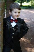Tailcoat for page boys TW0002BJ - Tailcoat page boys elegant black red jacket pant vest bow tie 2