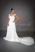 Wedding dress TW0001B - Wedding dress TW0001B v-neck vintage lace beadings chiffon detachable train 1