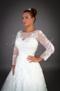 Wedding dress TW0033B - Wedding dress TW0033B tulle lace 3D flowers beadings long sleeves 2