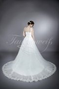 Wedding dress TW0035B - Wedding dress TW0035B tulle lace tattoo effect train wide straps 3