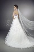 Wedding dress TW0040B - Wedding dress TW0040B A-line purple lace beadings organza pleats train lace-up back 3