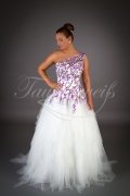 Wedding dress TW0044B - Wedding dress TW0044B purple lace flowers tulle skirt trashy fringe style 1
