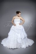Wedding dress TW0047B - Wedding dress TW0047B princess taffeta silver edge beadings sparkling detachable train 1