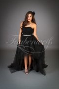 Wedding dress TW0051B - Wedding dress TW0051B black front short back long gothic punk 1