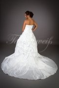 Wedding dress TW0058B - Wedding dress TW0058B taffeta princess ruffles silver beadings long train 3