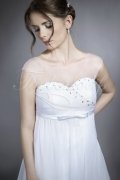 Wedding dress TW0061B - Wedding dress TW0061B pregnant baby bump tulle beadings illusion neck train 2