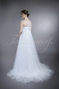 Wedding dress TW0061B - Wedding dress TW0061B pregnant baby bump tulle beadings illusion neck train 3
