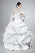 Wedding dress TW0067B - Wedding dress TW0067B pricess satin ruffles embroidery silver no train 3