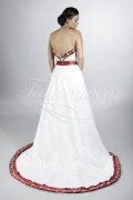 Wedding dress TW0069B - Wedding dress TW0069B red satin silver embroidery A-line sensual long train 3