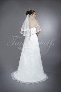 Wedding dress TW0086B - Wedding dress TW0086B modest embroidery silver beadings grey lace-up short train 3