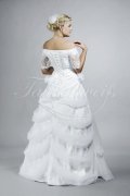Wedding dress TW0090B - Wedding dress TW0090B A-line lace tulle flowers off-zhe-shoulder sleeves no train 3
