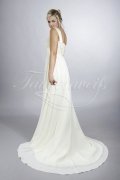 Wedding dress TW0093B - Wedding dress TW0093B chiffon Empire wide straps lace beadings pregnant train 3