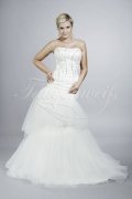 Wedding dress TW0106B - Wedding dress TW0106B mermaid strapless crytstals tulle sparkling train 1