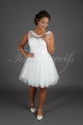 Wedding dress TW0112B - Wedding dress TW0112B short A-Line tulle lace civil wedding 1