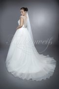 Wedding dress TW0117B - Wedding dress TW0117B A-line tulle transparent back sparkling Rhine stones train diamond buttons 3
