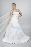 Wedding dress TW0119B - Wedding dress TW0119B fashionable A-line pleated skirt strapless buttons train 1