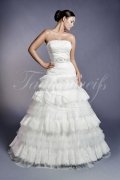 Wedding dress TW0125B - Wedding dress TW0125B alternating laces Vintage charms beaded waist band no train 1