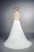 Wedding dress TW0127B - Wedding dress TW0127B two color organza A-line special lace top high neck 3