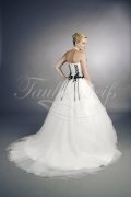 Wedding dress TW0129B - Wedding dress TW0129B tulle ball gown black ivory lace decorative lace-ups neckholder 3