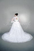 Wedding dress TW0154B - Wedding dress TW0154B big size XXL princess tulle lace trumpet sleeves Rhine stone belt 3