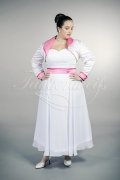 Wedding dress TW0173B - Wedding dress TW0173B plus size XXL tea-length chiffon with bolero pink 1