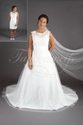 Wedding dress TW0180B - Wedding dress TW0180B 2 in 1 short etui dress long detachable A-line skirt with train 1