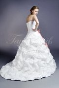Wedding dress TW0187B - Wedding dress TW0187B A-line taffeta ruffles voluminous strapless red flower train 3