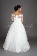 Wedding dress TW0188B - Wedding dress TW0188B tulle lace bateau neck 3/4 sleeves no train 3