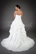 Wedding dress TW0197B - Wedding dress TW0197B A-Line taffeta ruffles pleats lace appliques neckholder train lace-up style 3