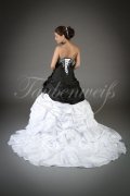 Wedding dress TW0199B - Wedding dress TW0199B taffeta A-line black and white embroidery beadings strapless train 3