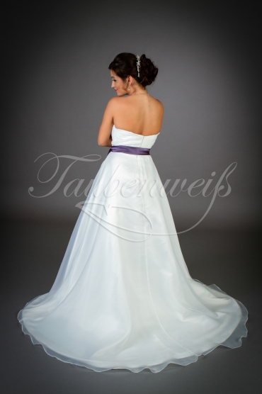 Wedding dress TW0015B - Wedding dress TW0015B organza purple belt simple elegant removabe skirt 3