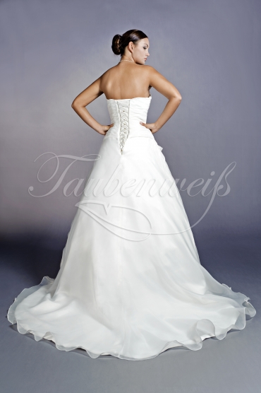 Wedding dress TW0021B - Wedding dress TW0021B organza embroidery beadings strapless train lace-up back 3