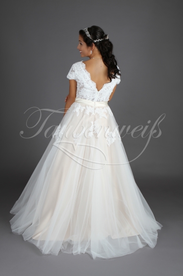 Wedding dress TW0042B - Wedding dress TW0042B Vintage lace A-line nude look blush no train 3
