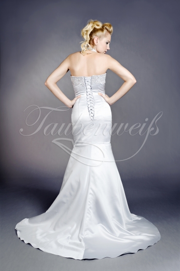 Wedding dress TW0057B - Wedding dress TW0057B mermaid lace holderneck train zipper 3